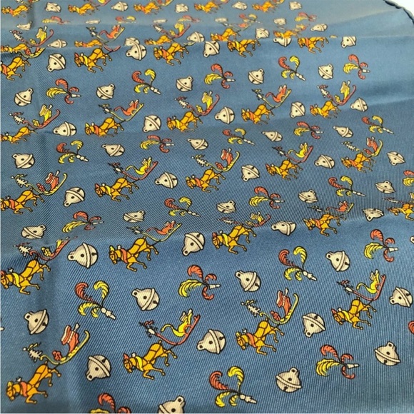 Hermes Blue Carre 100% Silk Scarf - Picture 9 of 11